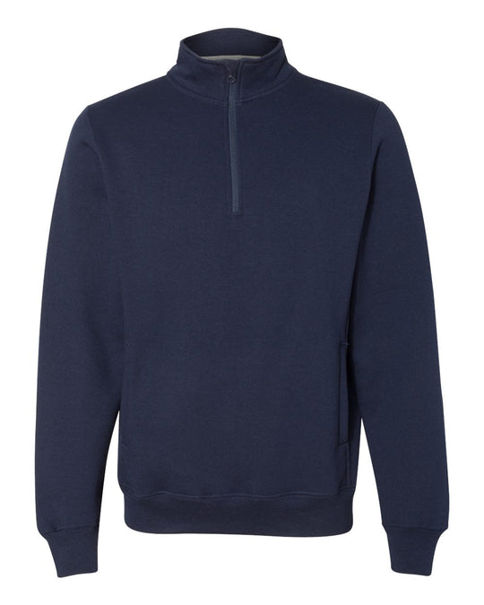 Russell Athletic Dri Power Quarter-Zip Cadet Collar Sweatshirt, XL, Navy