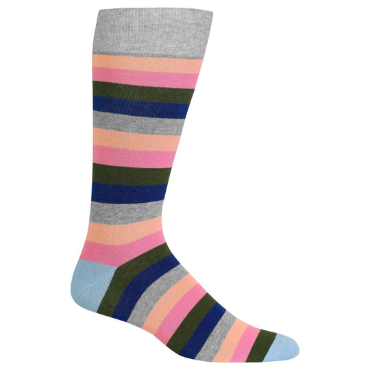 Hot Sox Mens Large Fun Stripe Crew Socks
