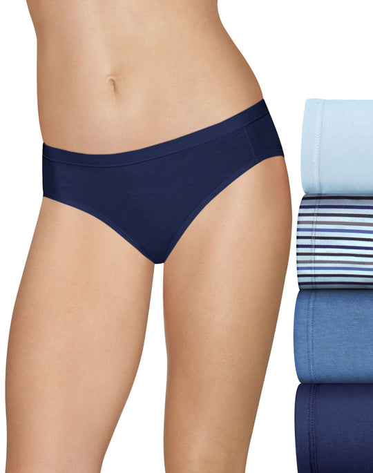 Hanes Ultimate Womens Cotton Stretch Cool Comfort Bikini 4-Pack