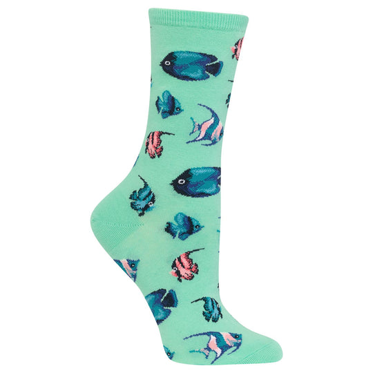 Hot Sox Womens Tropical Fish Crew Socks