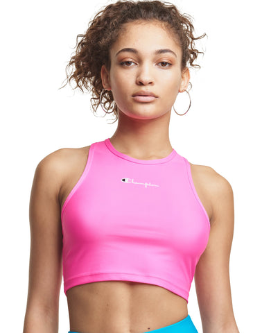 Champion Life Womens Limited Edition Fitted Cropped Tank, L, Popsicle Pink