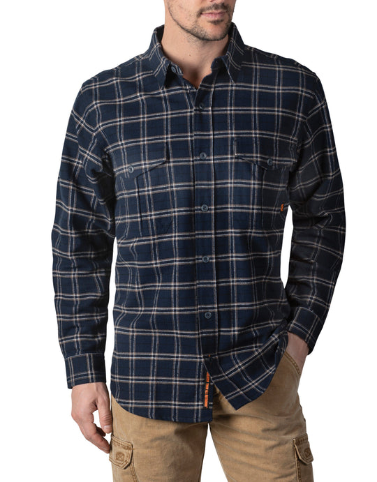 Walls Mens Long Sleeve Heavy Weight Brushed Flannel Shirt