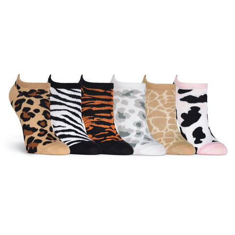 K. Bell Womens Animal Prints 6 Pair Pack Ankle Socks