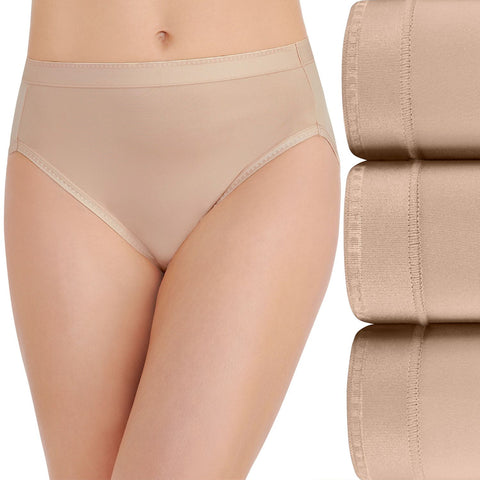 Vanity Fair Womens Comfort Where It Counts Hi-Cut Panty 3-Pack