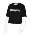 Champion Womens Middleweight Cropped Two-fer Tee