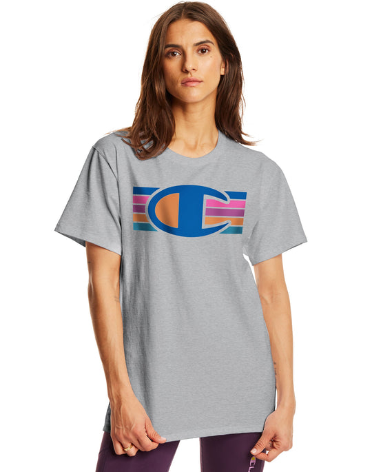 Champion Mens Classic Short-Sleeve Jersey Tee, S, Granite Heather