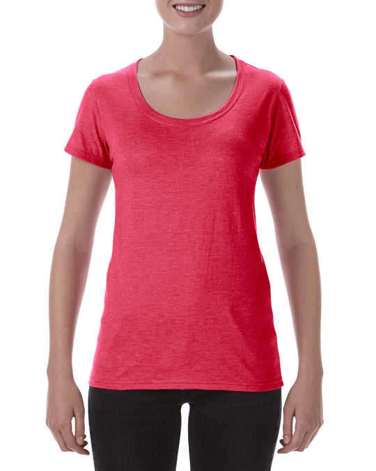 Gildan Ladies Softstyle Deep Scoop T-Shirt, S, Heather Irish Green