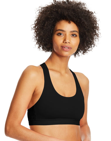 Champion Womens Workout Racerback Compression Bra, S, Black