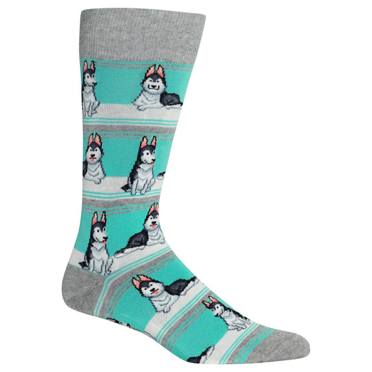 Hot Sox Mens Huskies Crew Socks