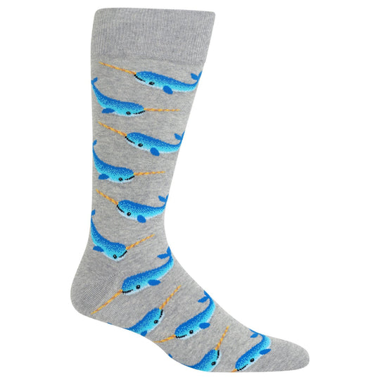 Hot Sox Mens Narwhal Crew Socks