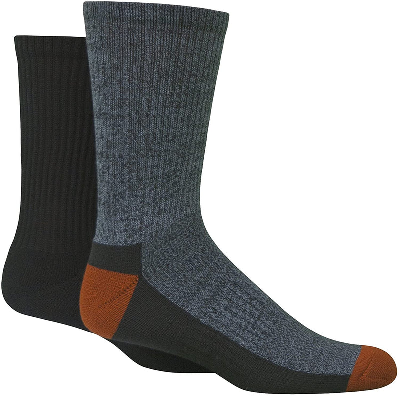 Fruit Of The Loom Mens 2 Pack Outdoor Casuals Split Rib Crew S, 10-13