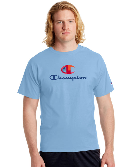Champion Mens Classic Short-Sleeve Jersey Tee, M, Granite Heather