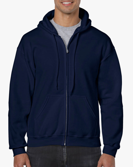 Gildan Mens Heavy Blend Full Zip Hooded Sweatshirt, XL, Navy