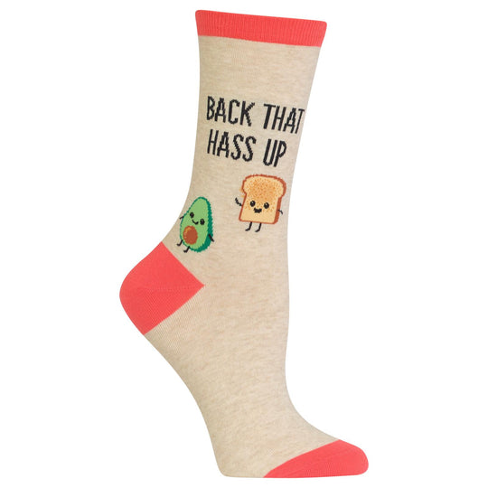 Hot Sox Womens Back That Hass Up Crew Socks