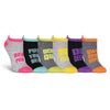 K. Bell Womens Get Motivated 6 Pair Pack Ankle Socks