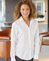 Van Heusen Womens Cotton/Poly Solid Point Collar Shirt, XL, White