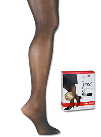 Just My Size Silky Sheer Run Resistant Sandal Toe Pantyhose