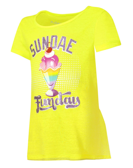 Hanes Girls` Graphic Peplum Short Sleeve T-Shirt