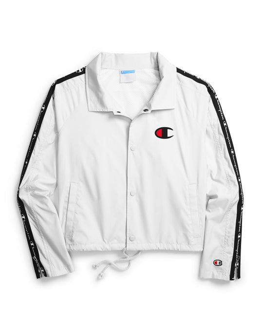 Champion Life Womens Zipper Tape Cropped Coaches Jacket