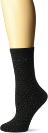 Fruit Of The Loom Womens Dot Crew Sock, Shoe Size 4-10, Black
