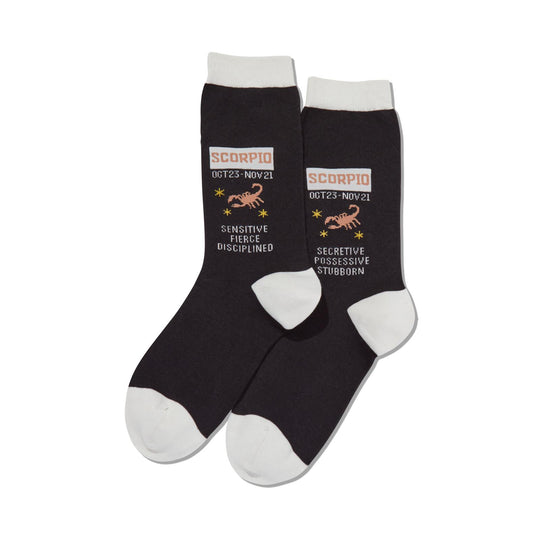 Hot Sox Womens Scorpio Zodiac Crew Socks