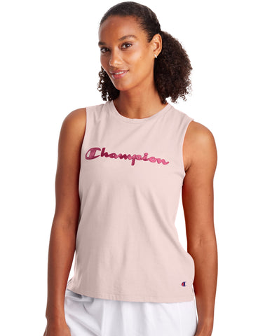 Champion Womens Muscle Tank, L, Hush Pink