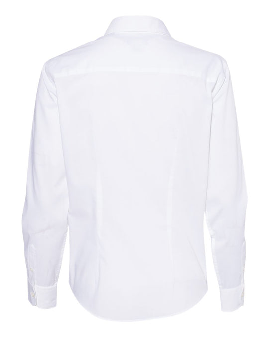 Van Heusen Womens Cotton/Poly Solid Point Collar Shirt, XL, White