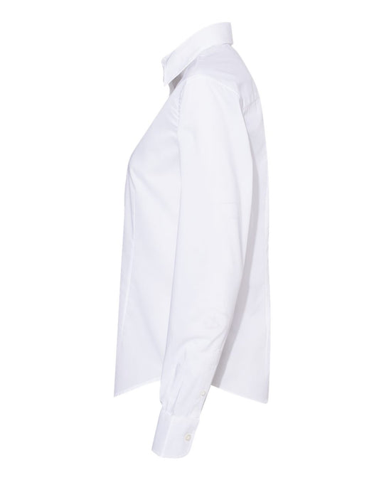 Van Heusen Womens Cotton/Poly Solid Point Collar Shirt, XL, White