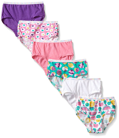 Fruit of the Loom Toddler Girls` 6-Pack Wardrobe Assorted Brief