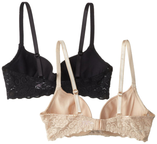 Lily of France Value Collection Women`s 2-Pack Smooth Lace Push Up Bra