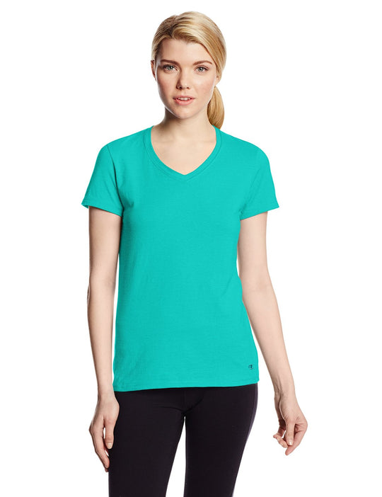 Champion Women`s Authentic Jersey V-Neck Tee