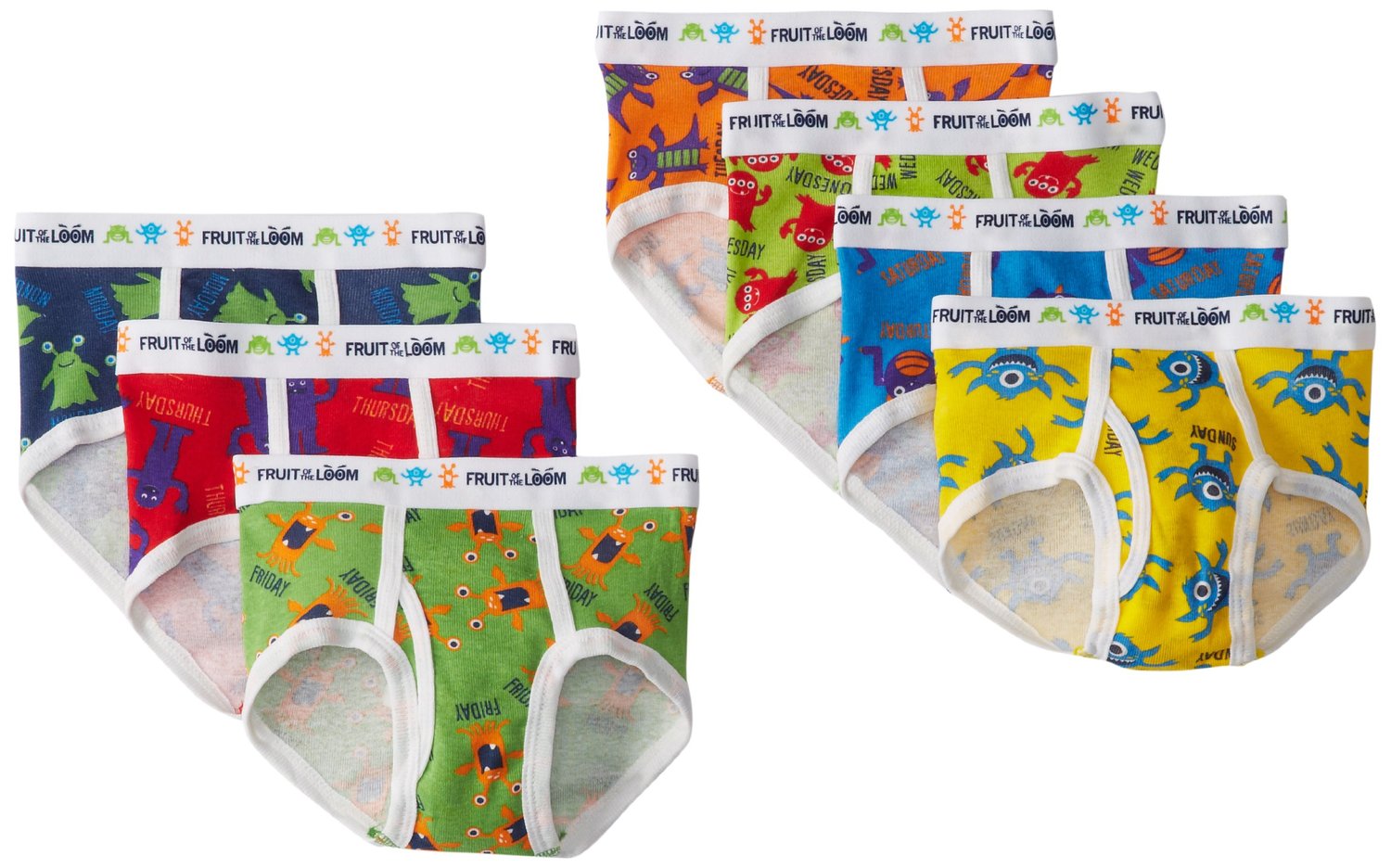 FTL-7P801PT - Fruit of the Loom Toddler Boys` 7-Pack Days of the Week Briefs