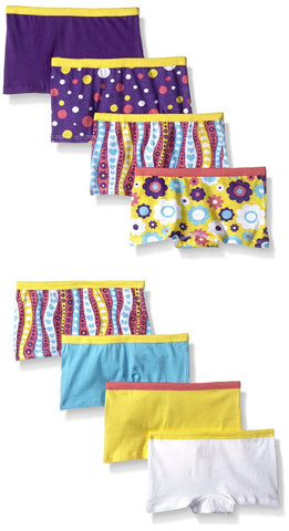 Fruit of the Loom Girls` 8-Pack Wardrobe Assorted Boy Short