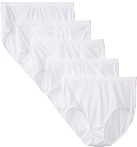 Fruit of the Loom Fit for Me Women`s 5 Pack Cotton White Briefs