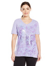 Just My Size Women`s Plus-Size Printed Short Sleeve V-Neck