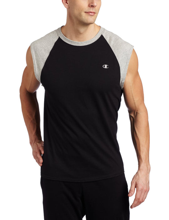 Champion Cotton Jersey Raglan Cap-Sleeve Mens T Shirt