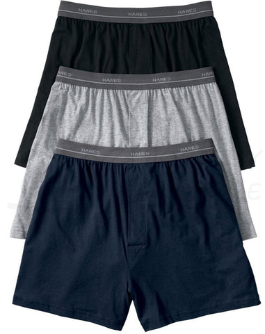 Hanes Boys` Exposed Elastic Knit Boxer 5 Pack