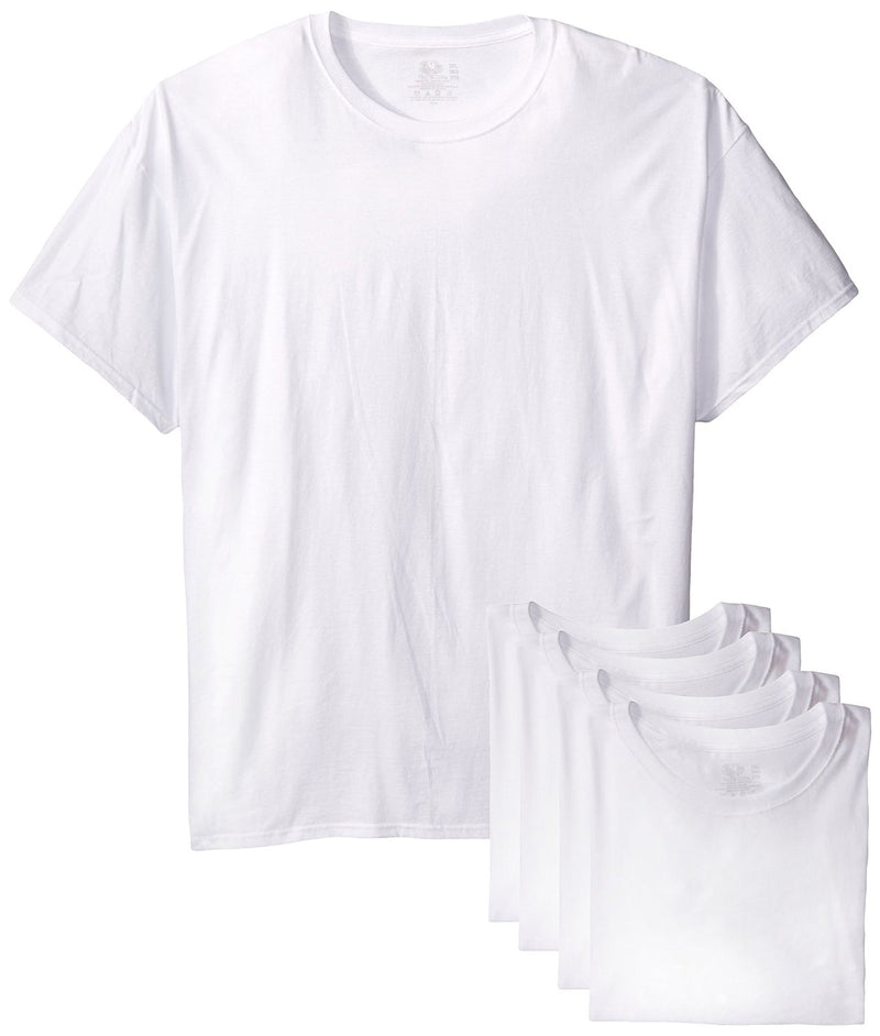 Fruit of the Loom Men`s 5-Pack White Crew T-Shirt - X-Sizes