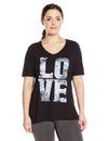 Just My Size Women`s Plus-Size Printed Short Sleeve V-Neck