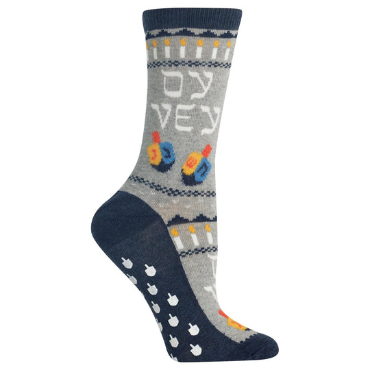 Hot Sox Womens Oy Vey Non Skid Crew Socks