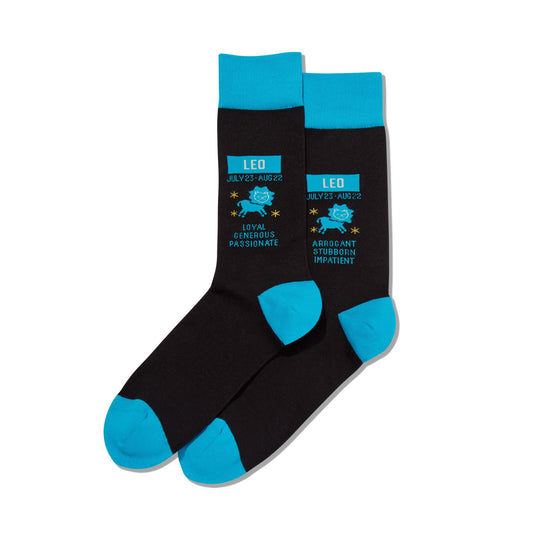 Hot Sox Mens Leo Zodiac Crew Socks