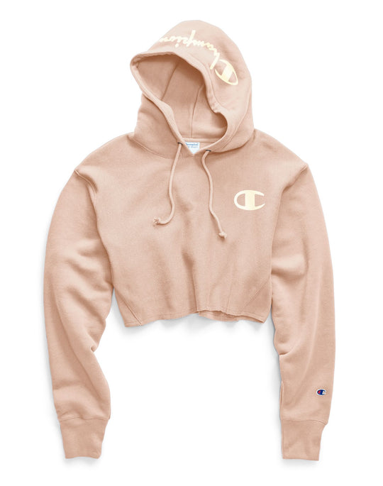 Champion Life Womens Reverse Weave Cropped Cut Off Pullover Hoodie