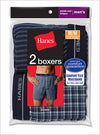Hanes Mens Red Label Exposed Elastic Waistband Boxers 2 Pack