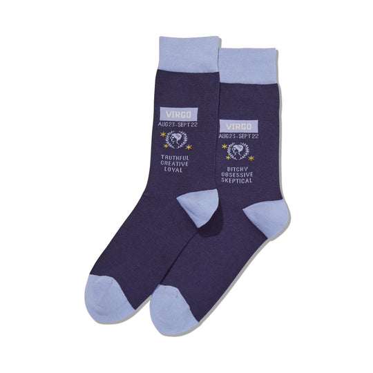 Hot Sox Mens Virgo Zodiac Crew Socks