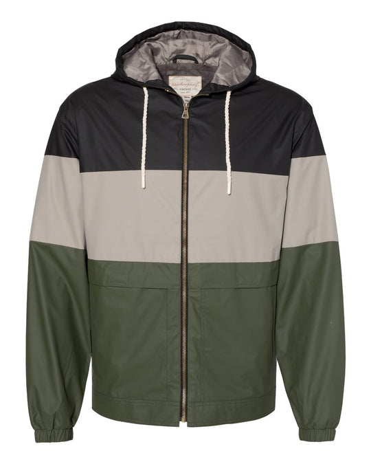 Weatherproof Mens Vintage Colorblocked Hooded Rain Jacket 20601, XL