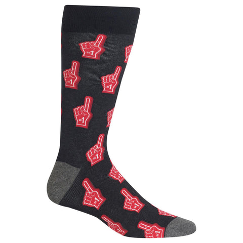 Hot Sox Mens Foam Finger Crew Socks