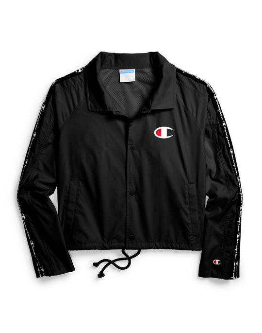 Champion Life Womens Zipper Tape Cropped Coaches Jacket