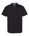 Burnside Peached Printed Poplin Short Sleeve Shirt, XL, White/Black Dot