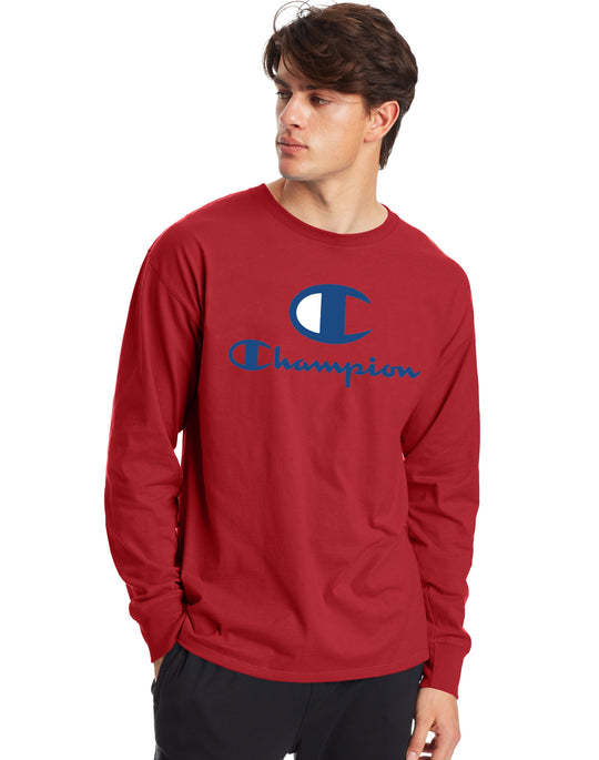 Champion Mens Classic Jersey Long-Sleeve Tee