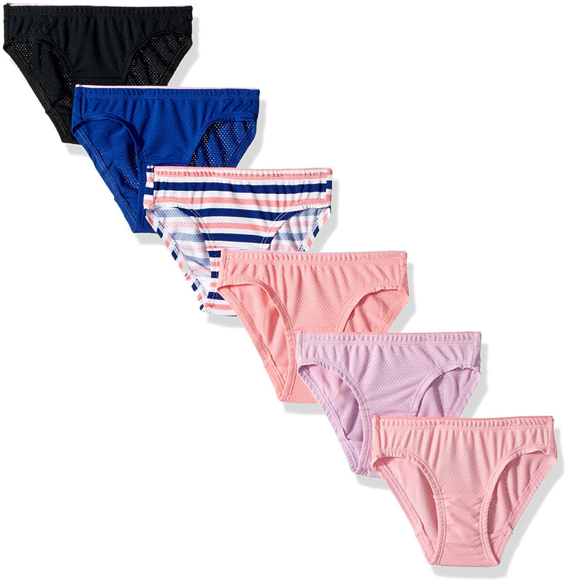 Fruit of the Loom Girls Breathable 6-Pack Micro-Mesh Bikinis